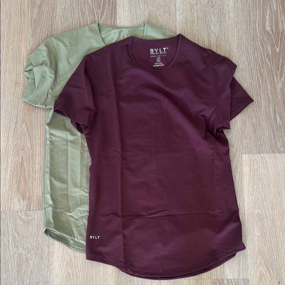 BYLT Basics Short Sleeve Tees - Olive and Maroon